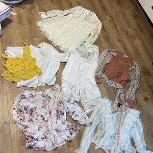 Lot of 7  ladies designer tops size small